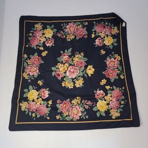 Elaine Gold Black Floral scarf - Beautiful way to add color to an outfit!